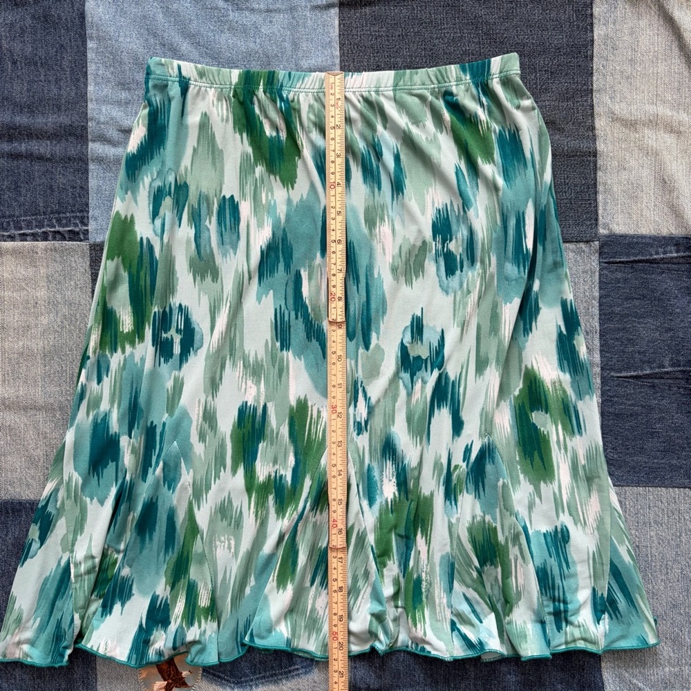 Worthington vintage ruffle watercolor abstract 90s skirt size M - Picture 6 of 6